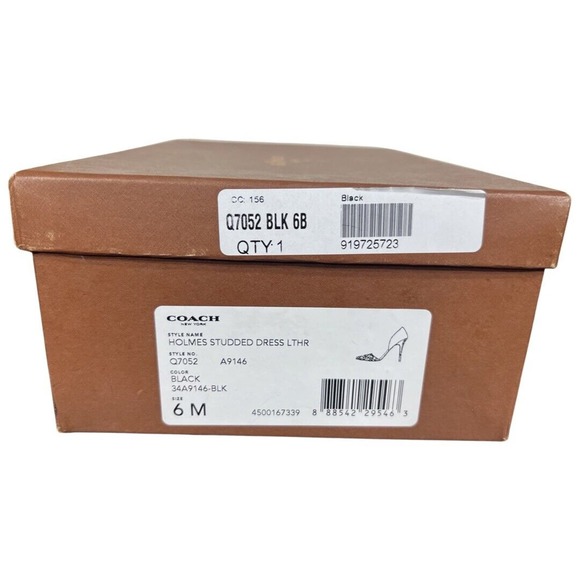 Coach Holmes Studded Leather High Heels Black With Box Size 6 EU 36 Q7052 - Picture 2 of 15